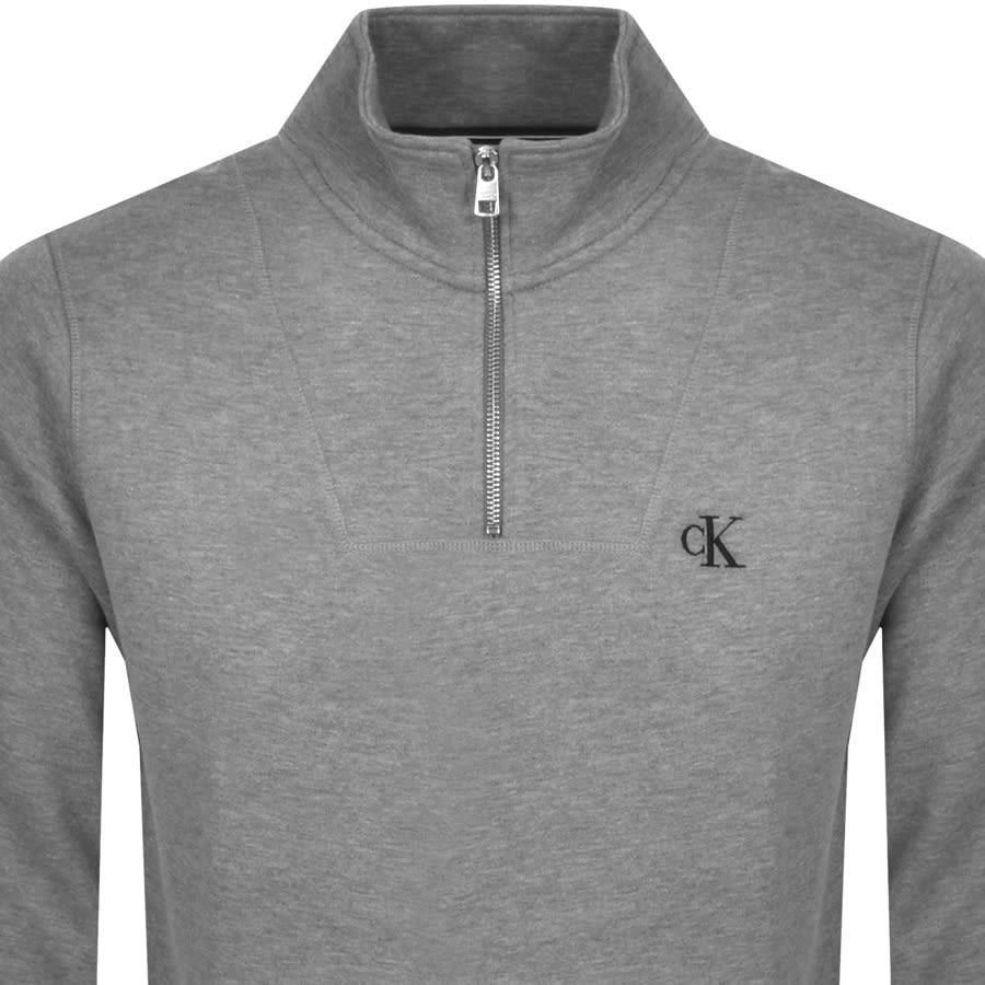 Alternative Image for ProductCalvin Klein Jeans Half Zip Sweatshirt Grey2